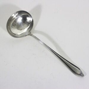 Large Vintage English Silver Ladle, Large Oyster Soup or Punch Ladle Silver
